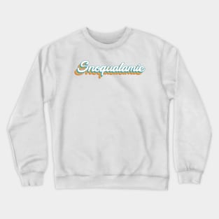 Snoqualmie Washington Mountains Retro Lettering Crewneck Sweatshirt